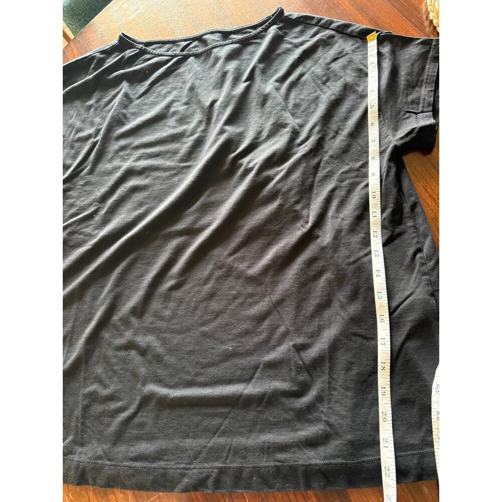 J.Jill Lux Supima Short Sleeve T- Shirt Black Round Neck Size 1X Plus Classic - Picture 5 of 5